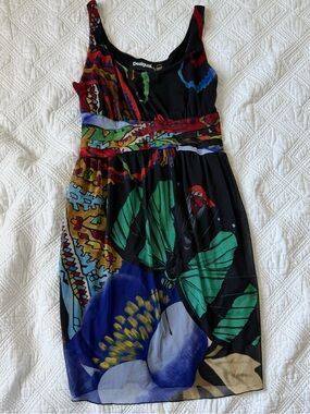 Desigual Black Multicolor Floral Mini Dress